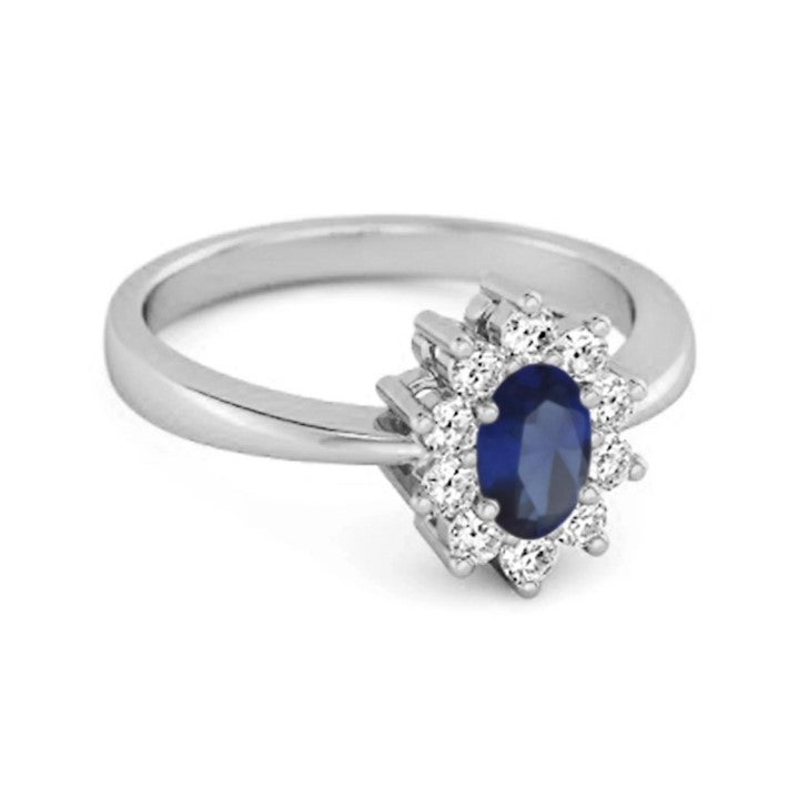 Silver Halo Solitaire Ring