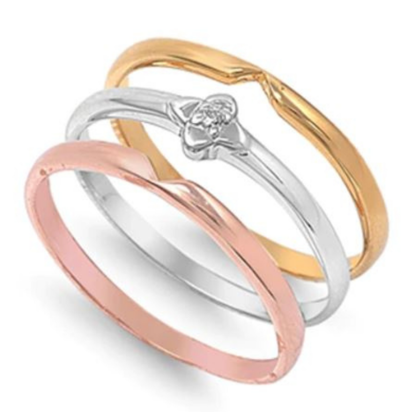 Three Tone Simple Midi Ring Set