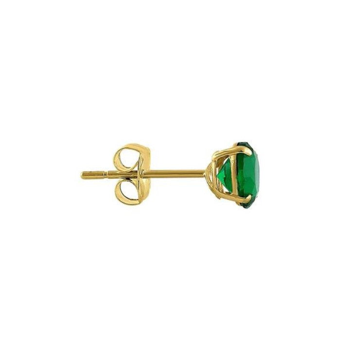 Round Cut Emerald Earrings