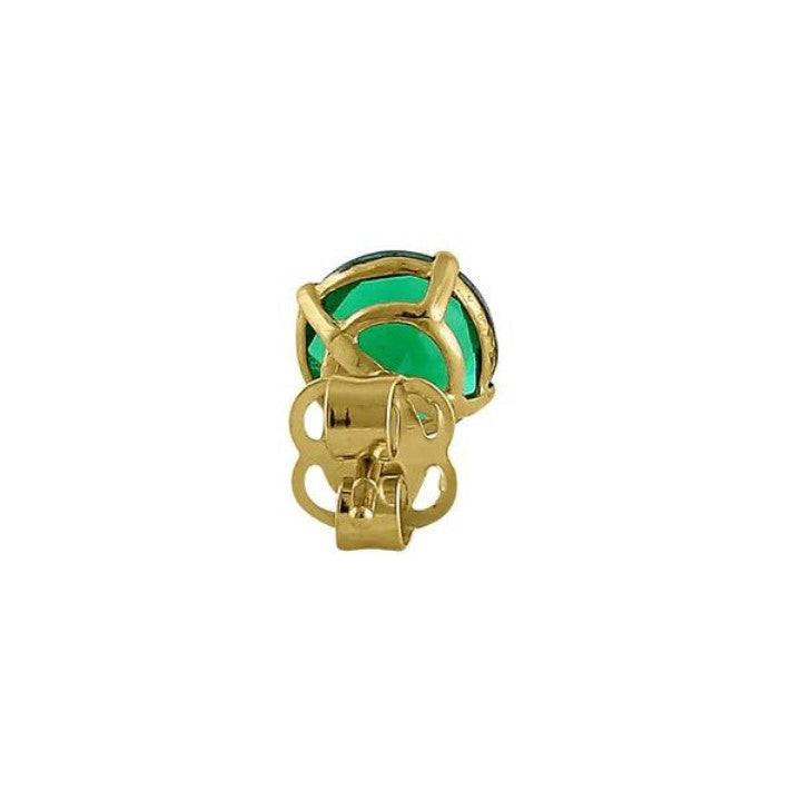 Round Cut Emerald Earrings