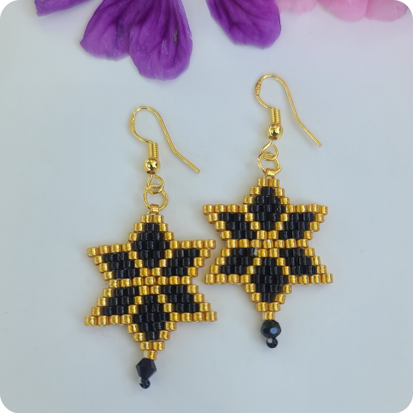 Beaded Star Drop Earring
