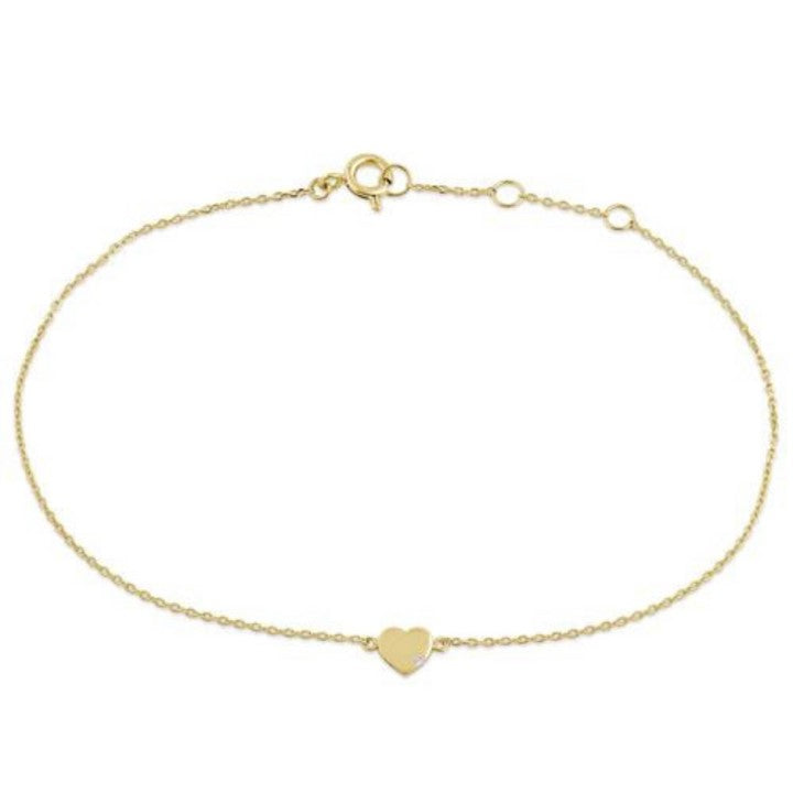 Gold Heart CZ Bracelet