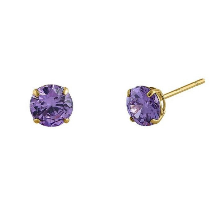 Round Cut Amethyst Earrings