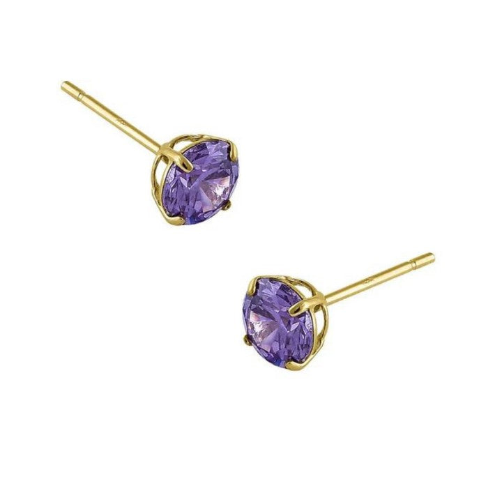 Round Cut Amethyst Earrings