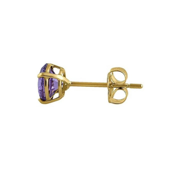 Round Cut Amethyst Earrings