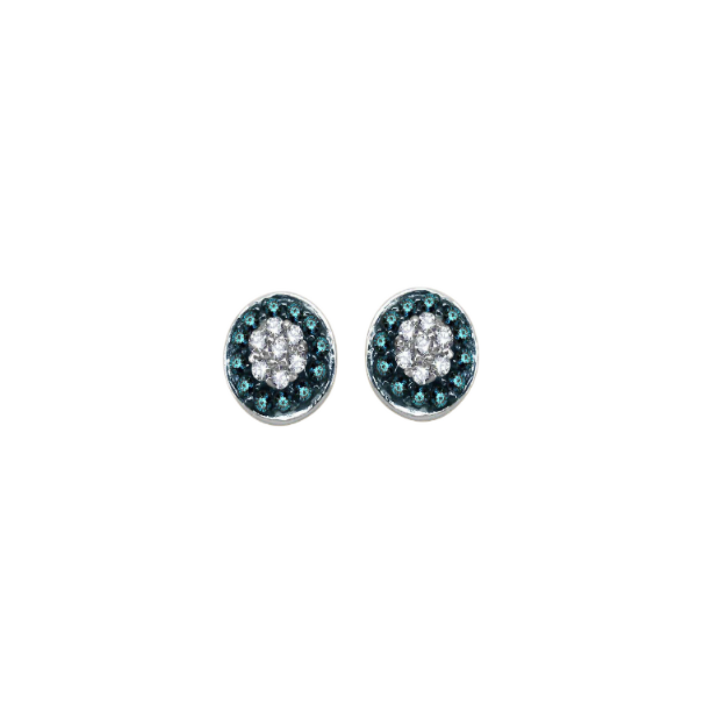 Silver Blue Diamond Earring
