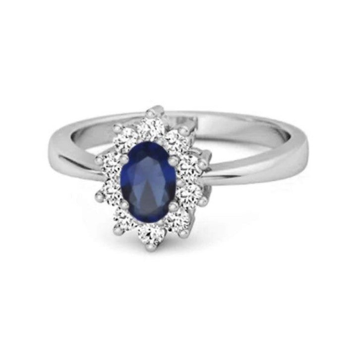 Silver Halo Solitaire Ring