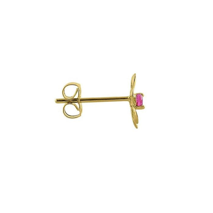 Retro Flower Ruby Earrings