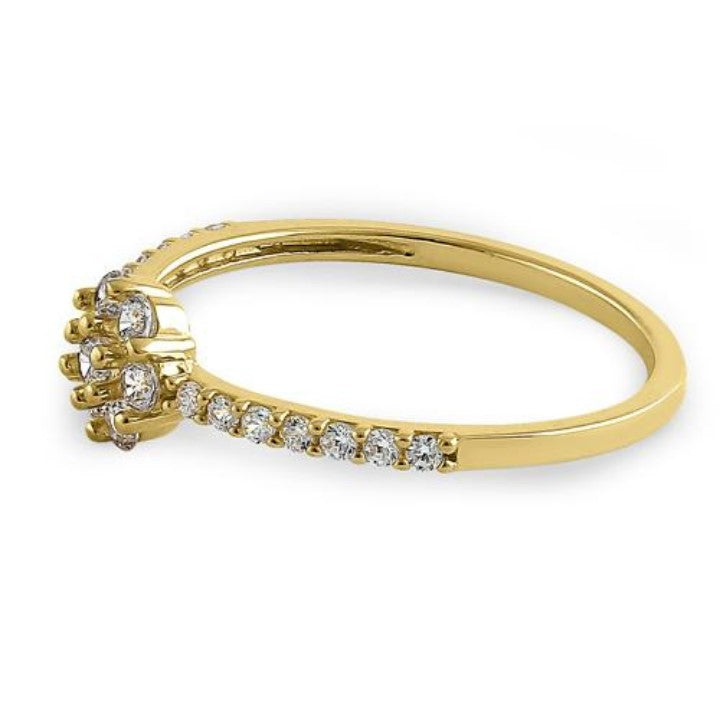 14K Flower CZ Ring