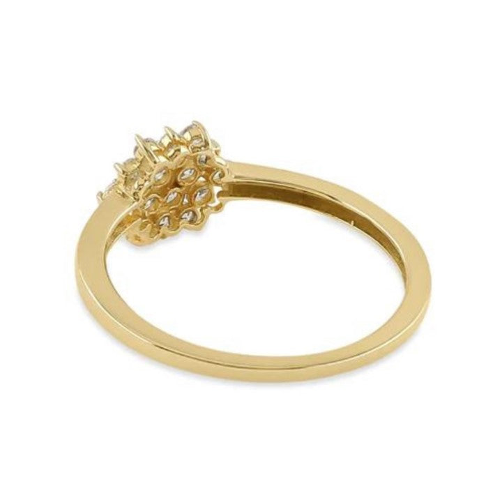 14K Hexagon CZ Ring