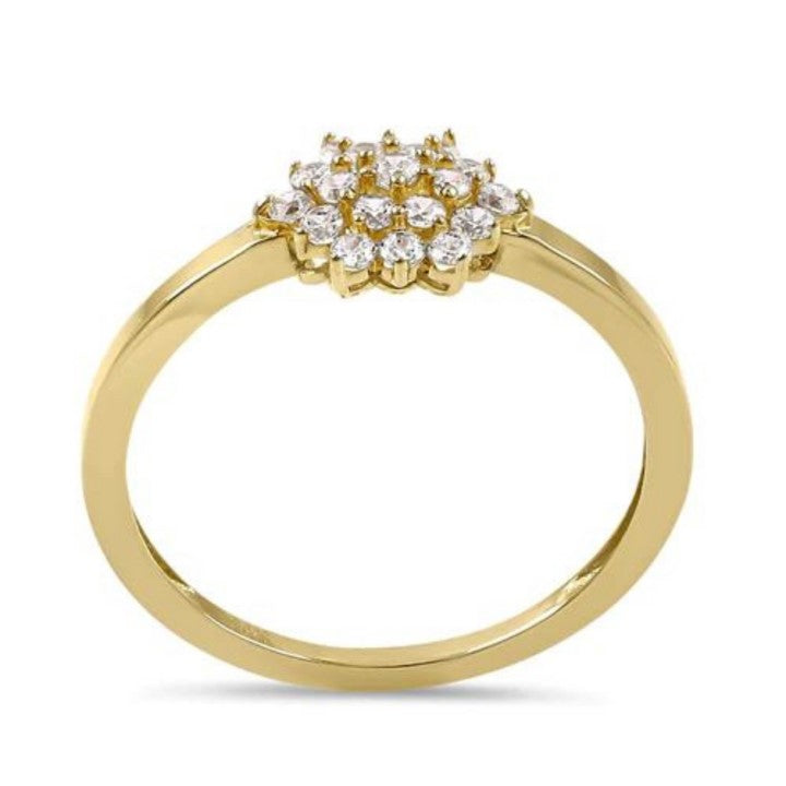 14K Hexagon CZ Ring
