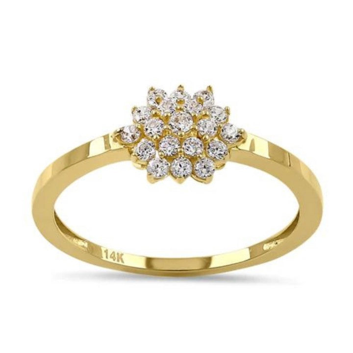14K Hexagon CZ Ring