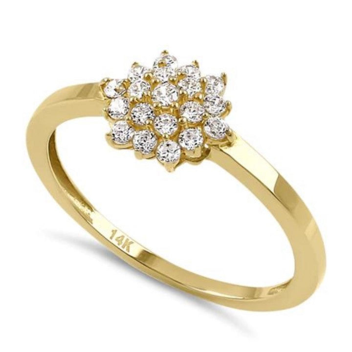 14K Hexagon CZ Ring