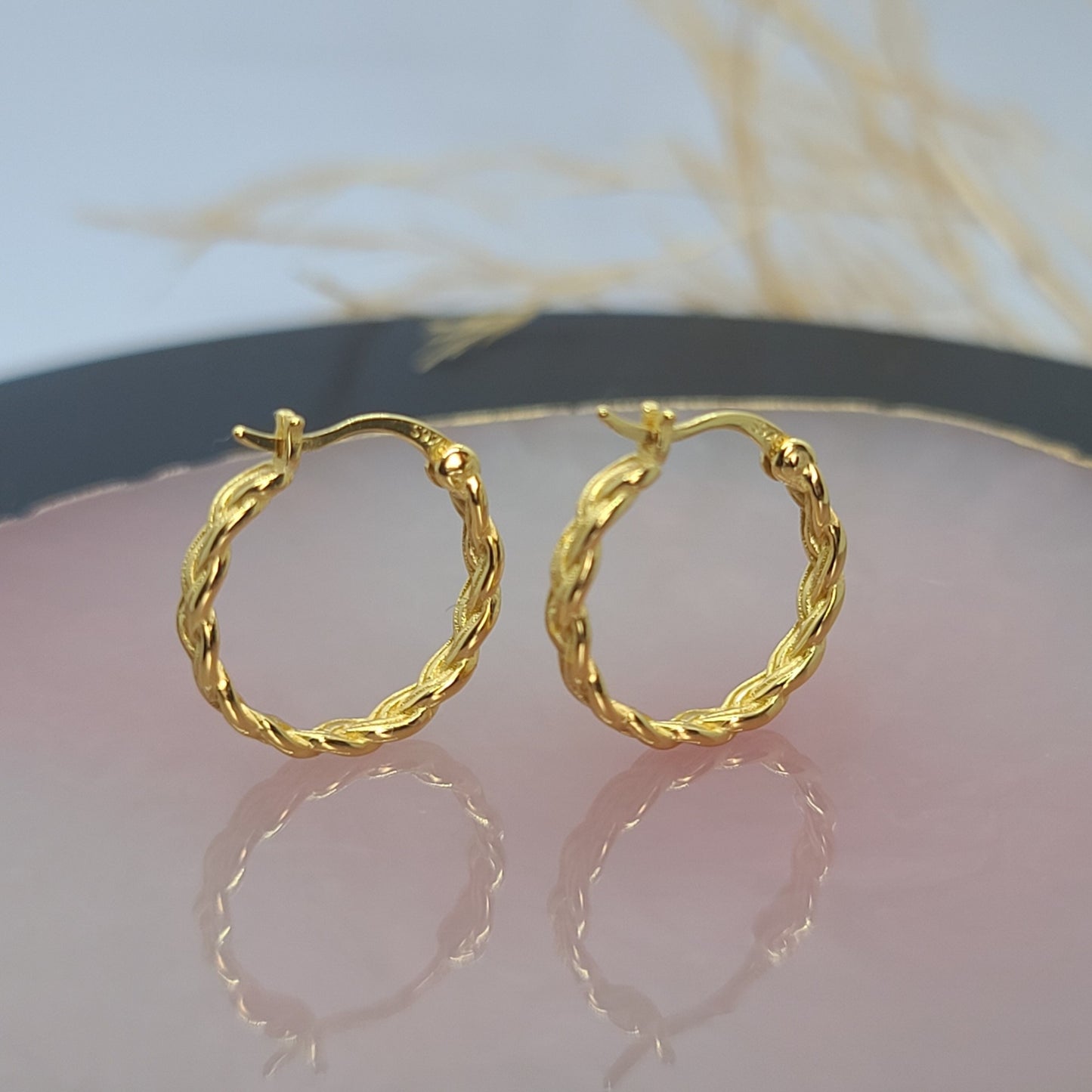 Silver Braided Hoop Earring