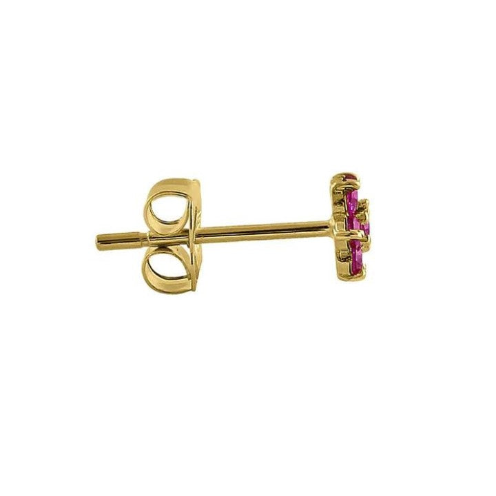 Dainty Flower Ruby Earrings