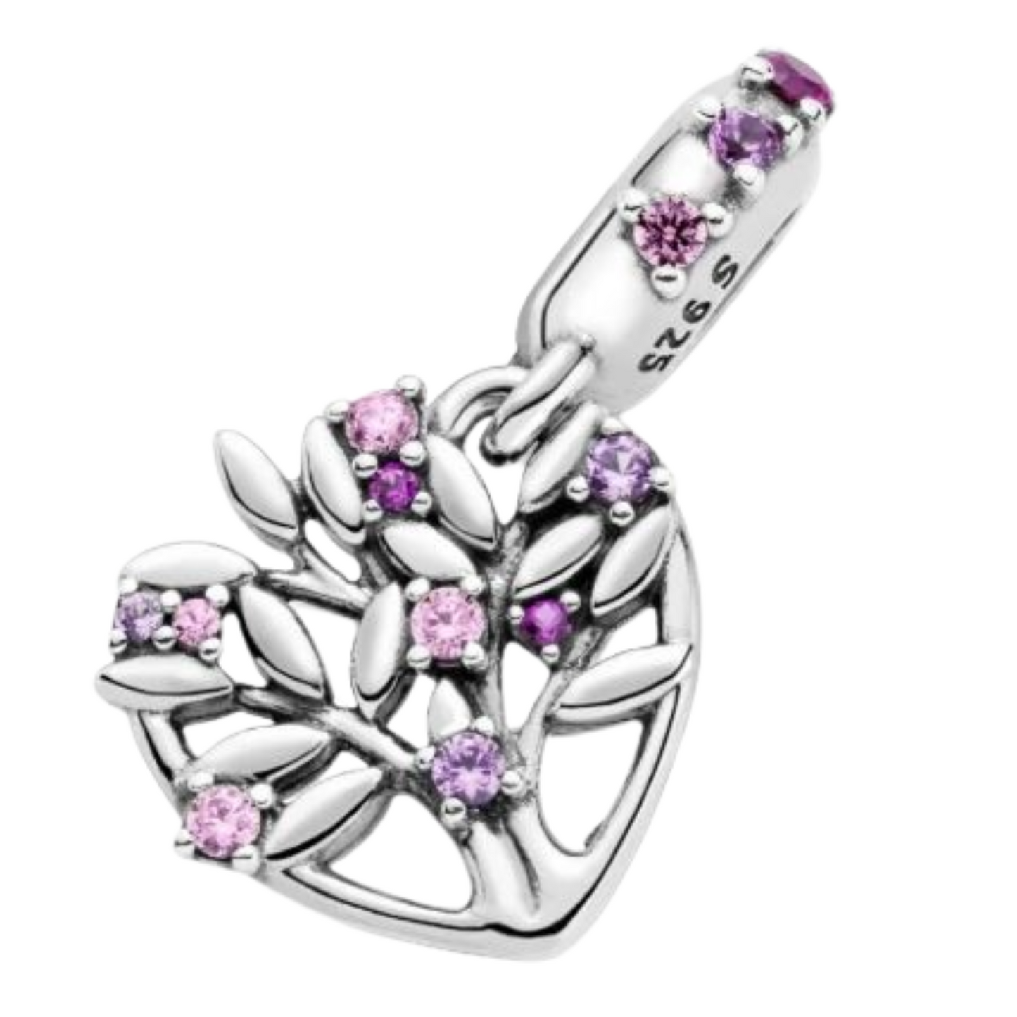 Pink Heart Tree Dangle Charm