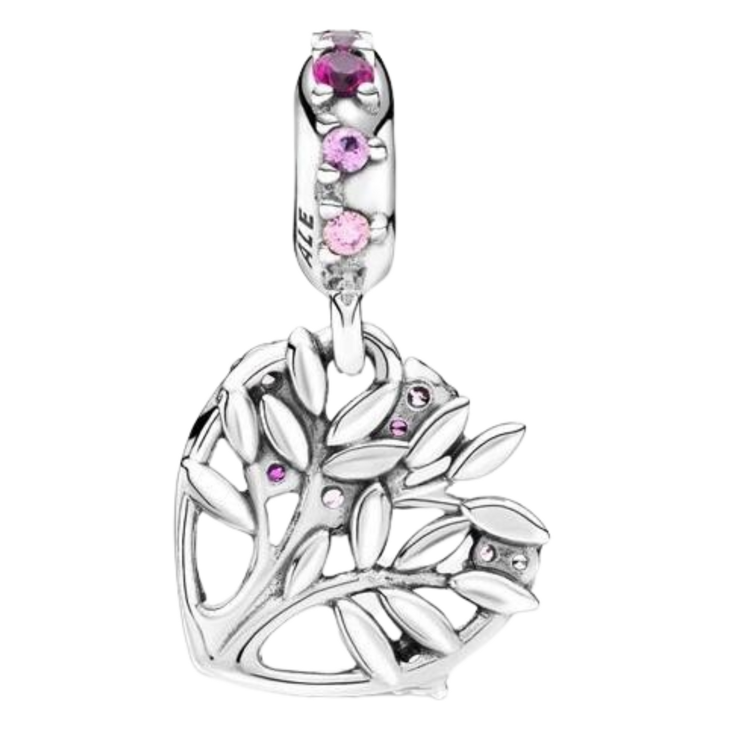 Pink Heart Tree Dangle Charm