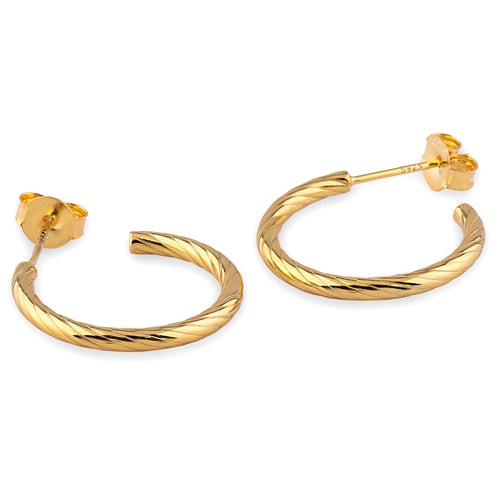 Silver Twist Hoop Earring