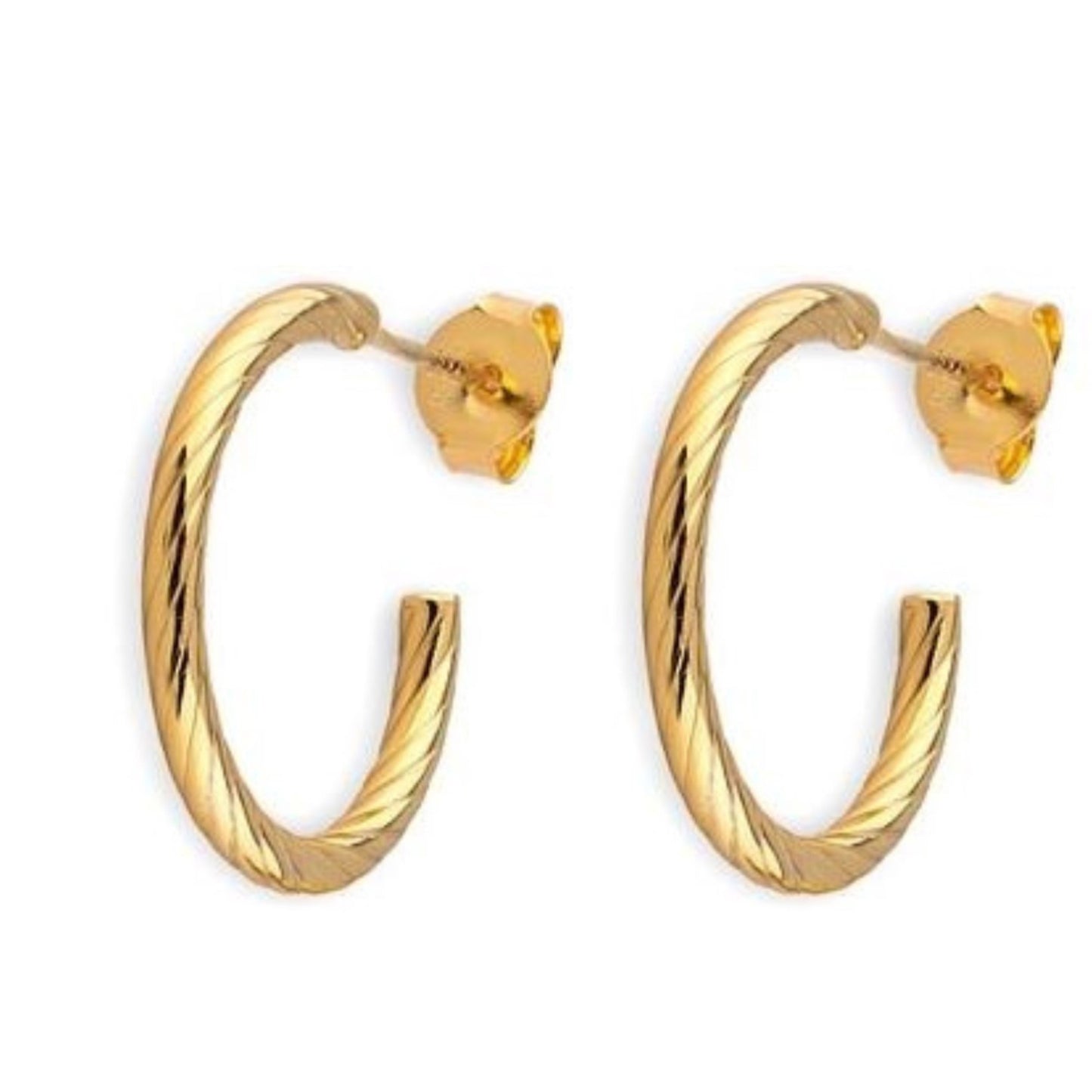 Silver Twist Hoop Earring