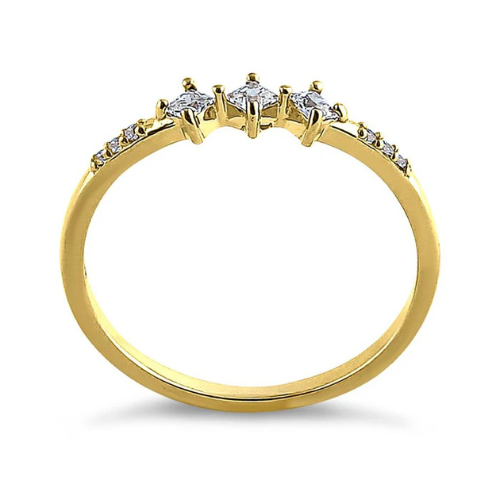 Triple Princess Cut CZ Ring