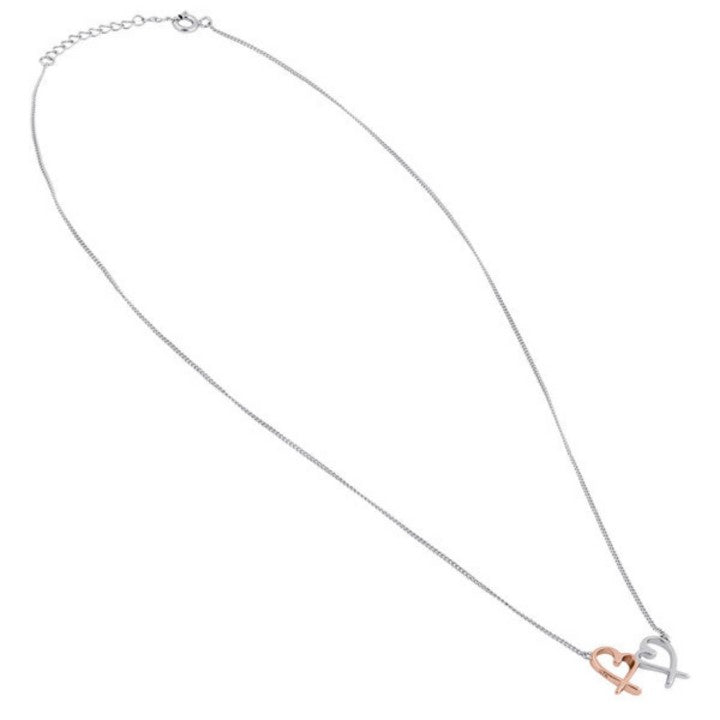 Silver Two-Tone Heart Necklace