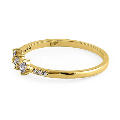 Triple Princess Cut CZ Ring