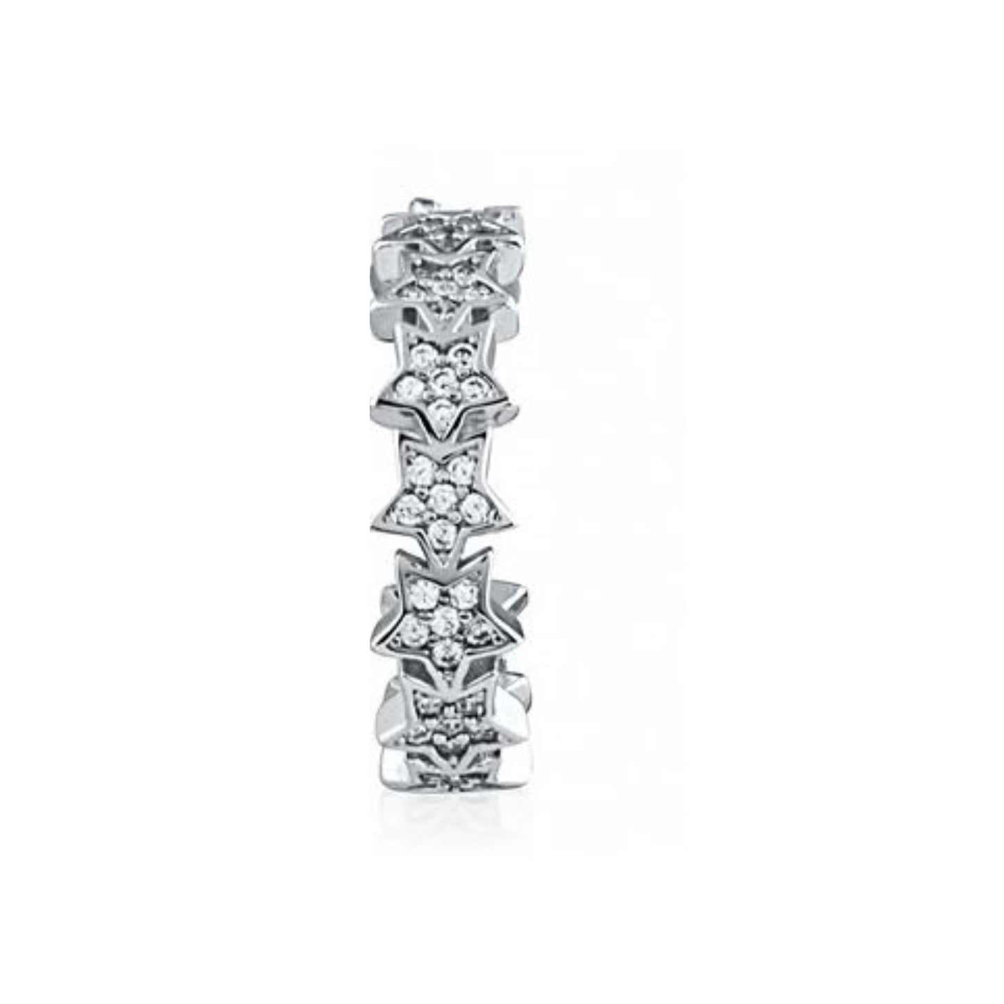 Silver Star Hoops Earring