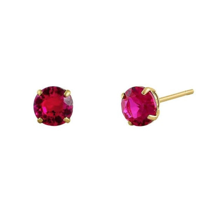 Round Cut Ruby Earrings