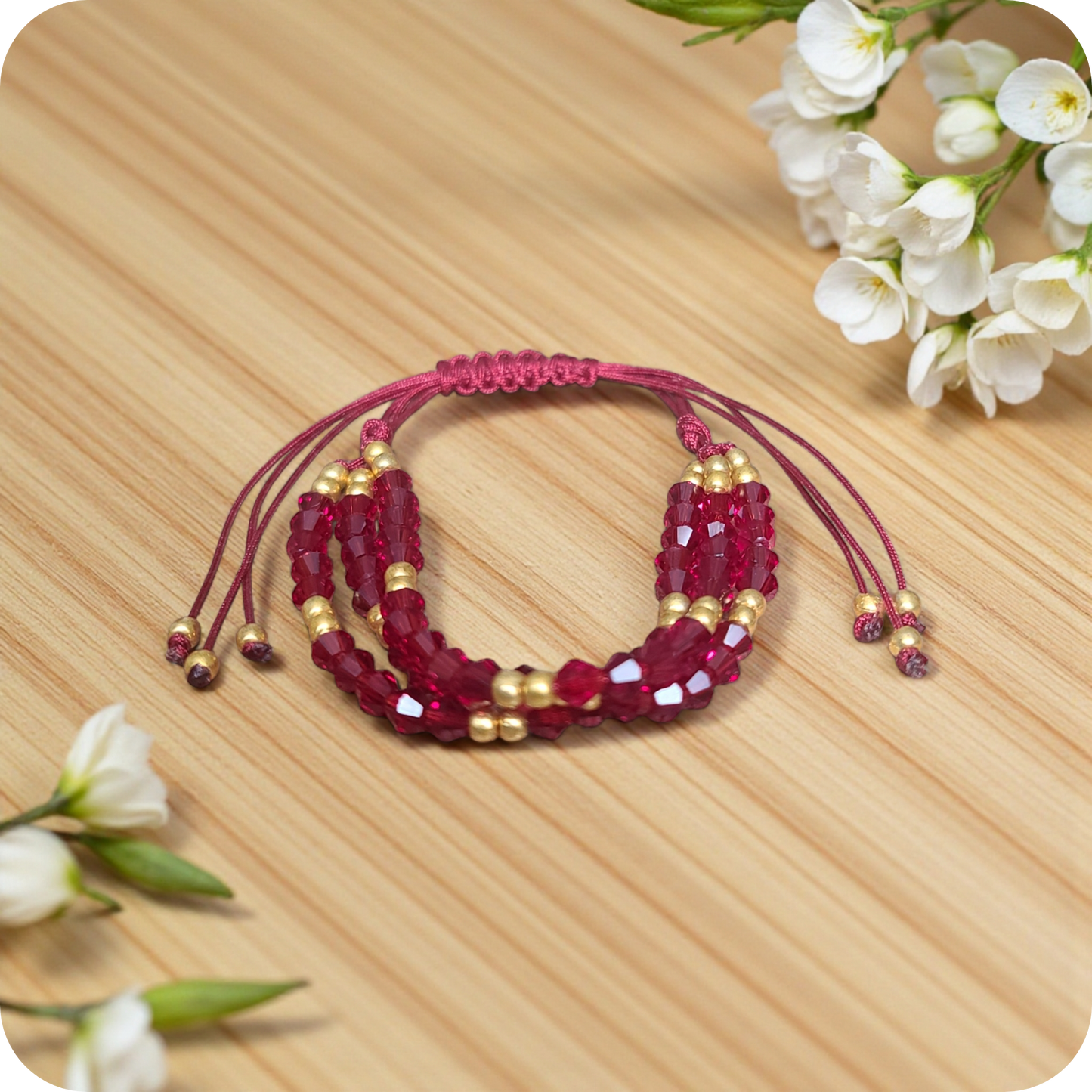 Triple Strand Beaded Bracelet