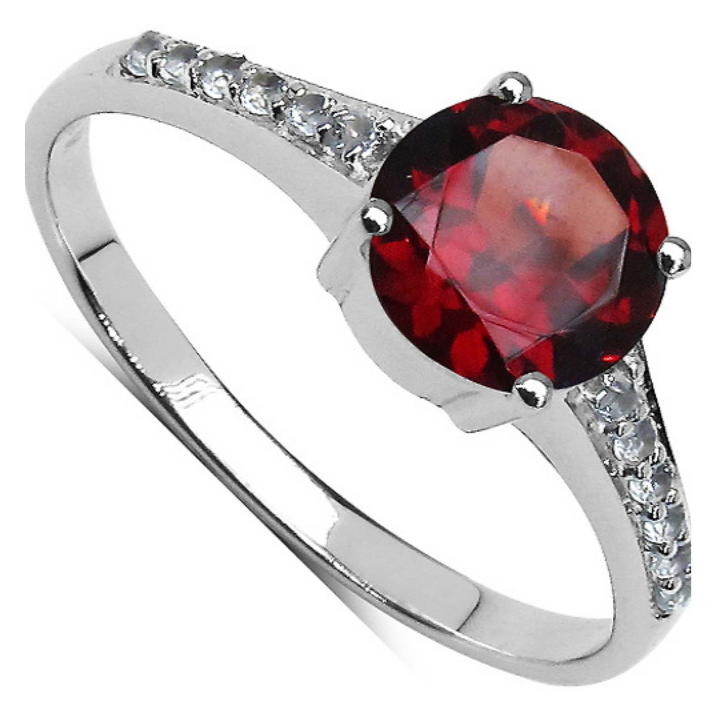 Silver Garnet Ring
