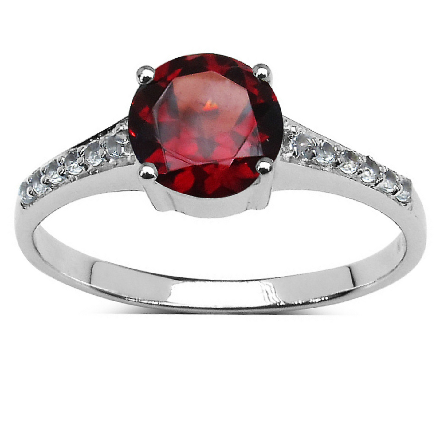 Silver Garnet Ring
