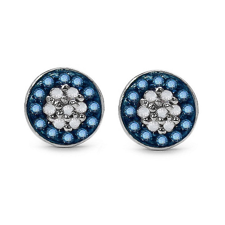 Silver Blue Diamond Earring