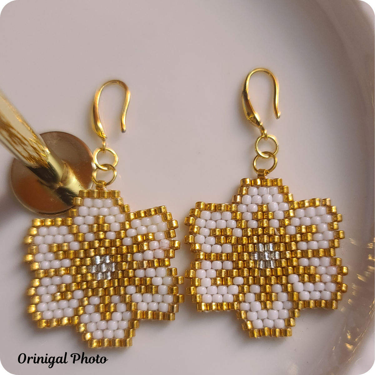 Beaded Flower Earring