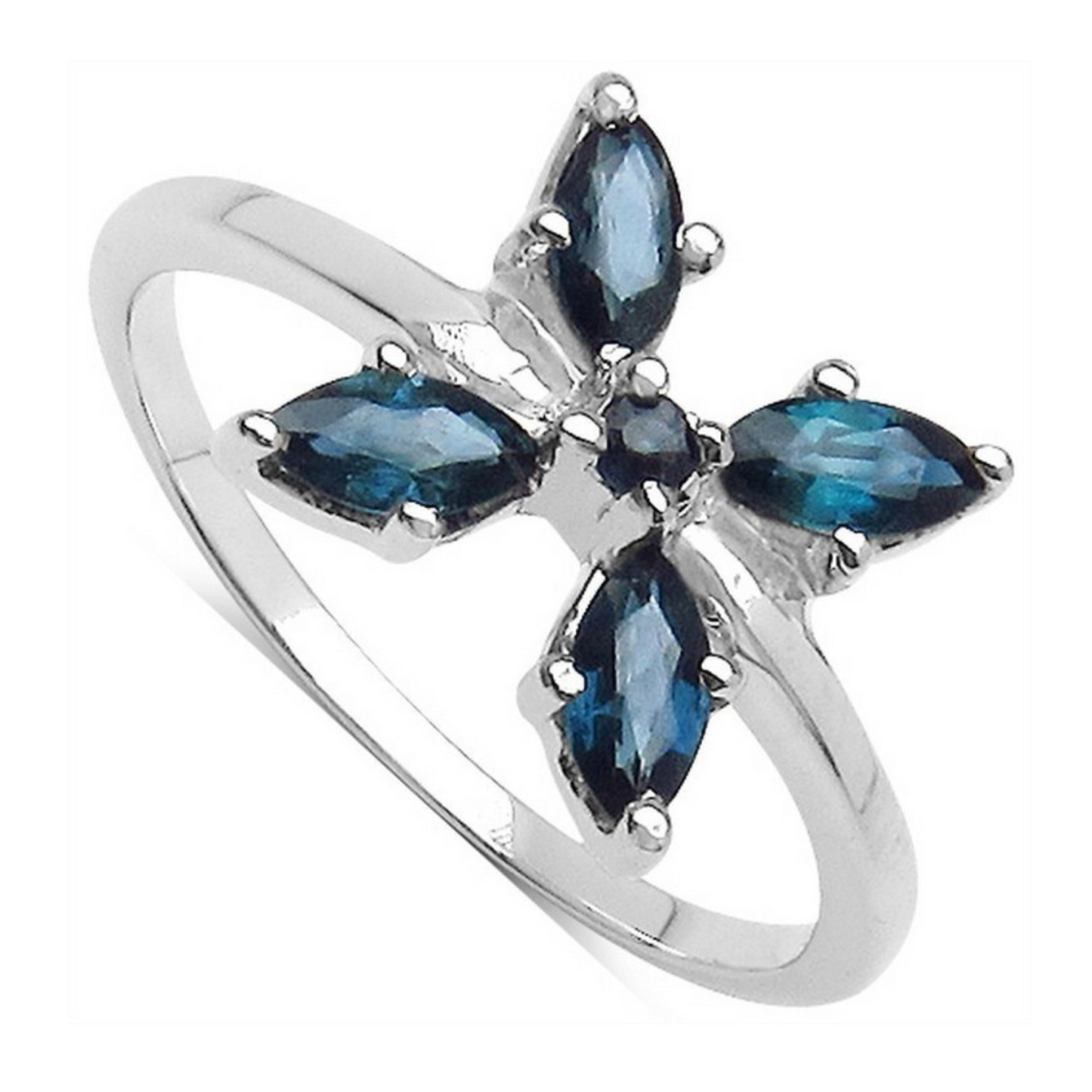 Silver Blue Sapphire Ring