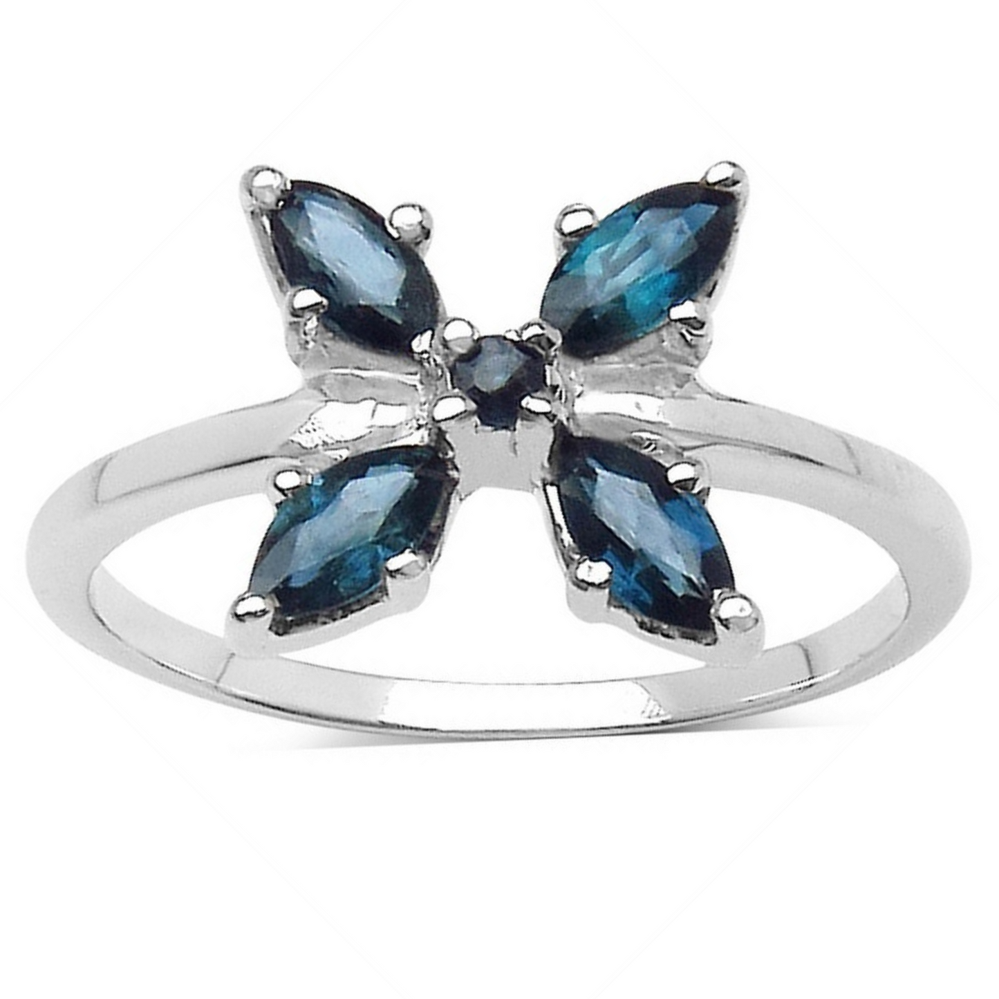 Silver Blue Sapphire Ring