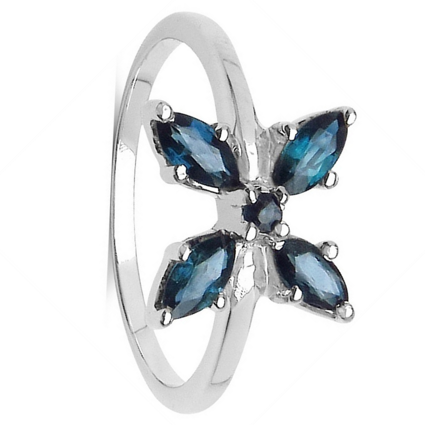 Silver Blue Sapphire Ring