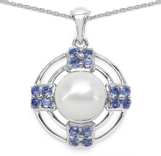 Silver Tanzanite & Pearl Necklace