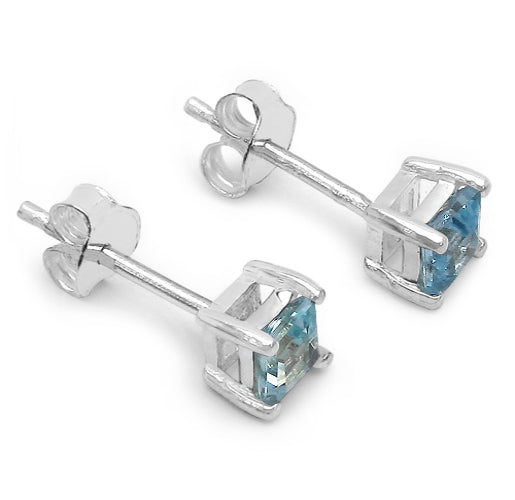 Silver Square Topaz Necklace Set