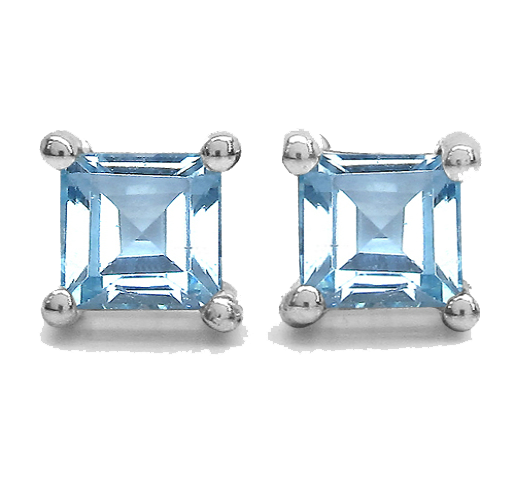 Silver Square Topaz Necklace Set