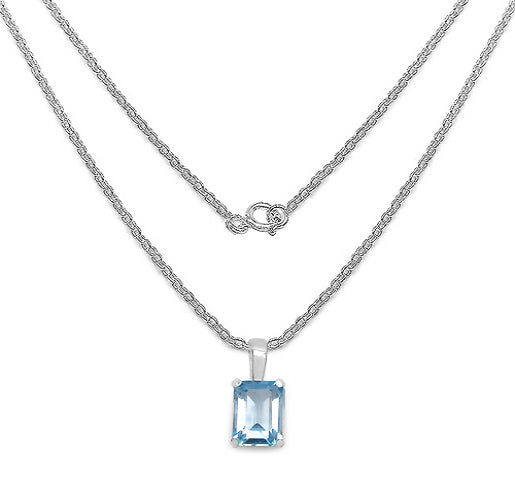 Silver Topaz Necklace Set