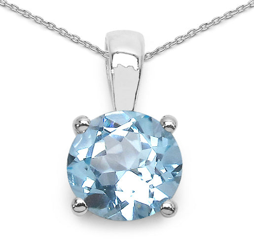 Silver Round Topaz Necklace Set