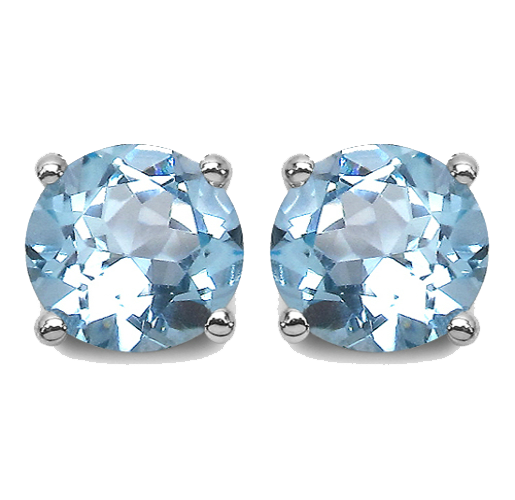 Silver Round Topaz Necklace Set