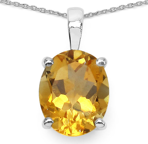 Silver Citrine Necklace Set