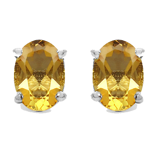 Silver Citrine Necklace Set