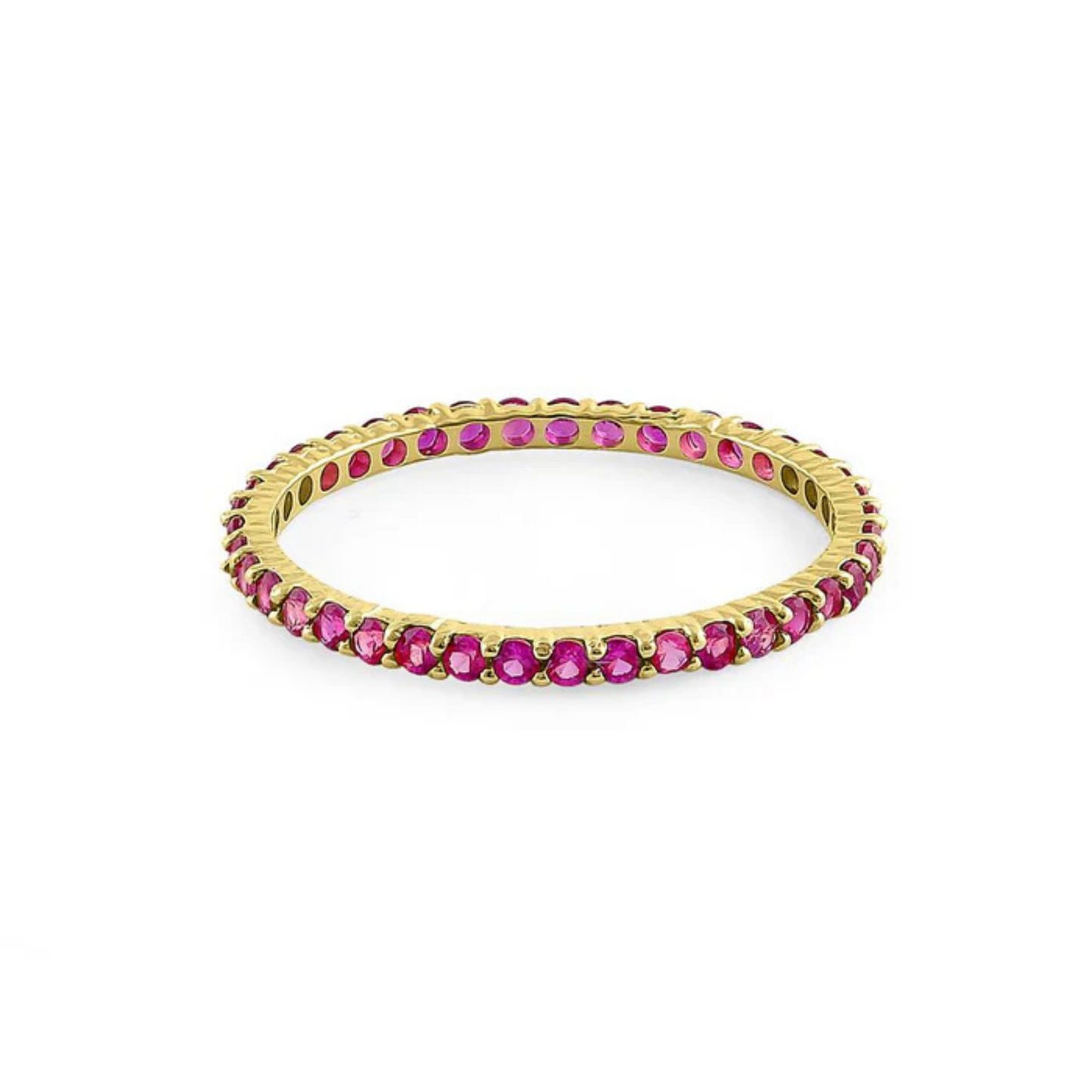 14K Eternity Ruby CZ Ring