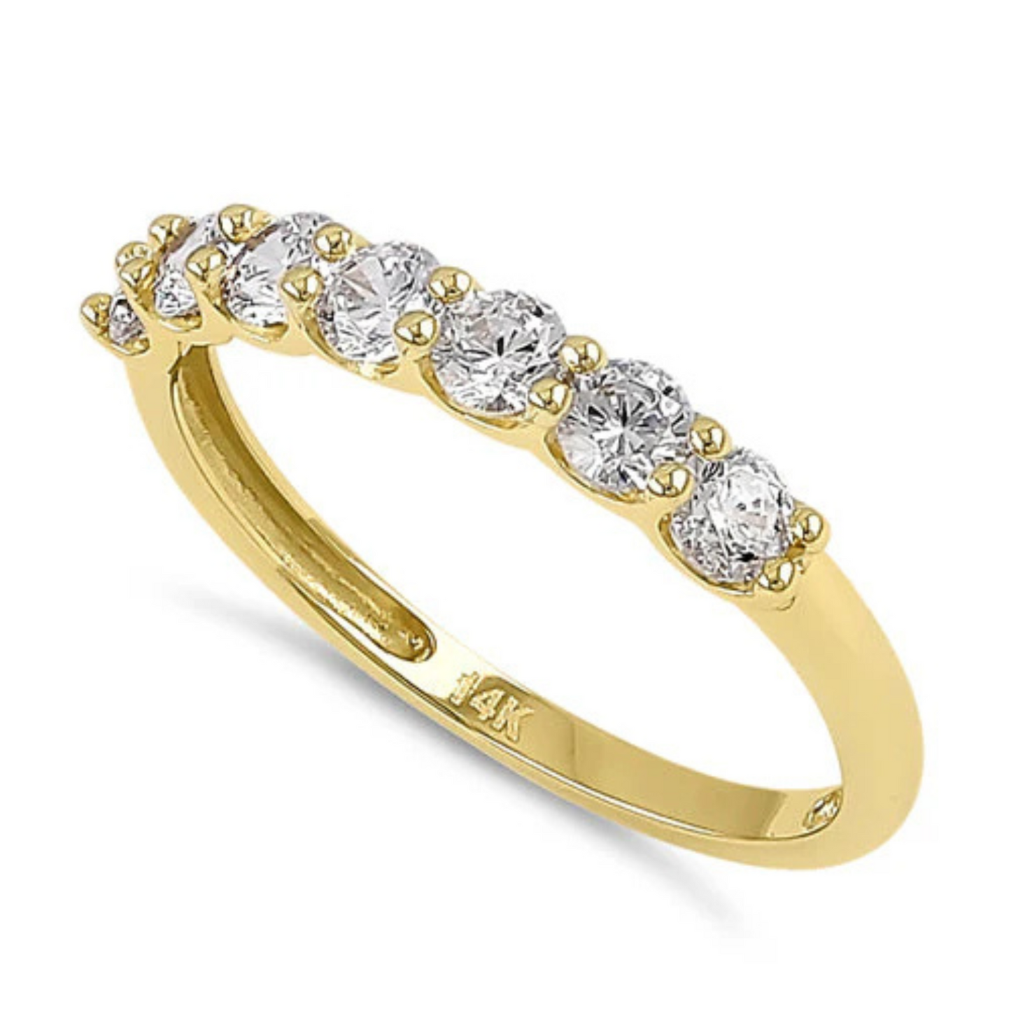 14K Half Eternity Band Ring