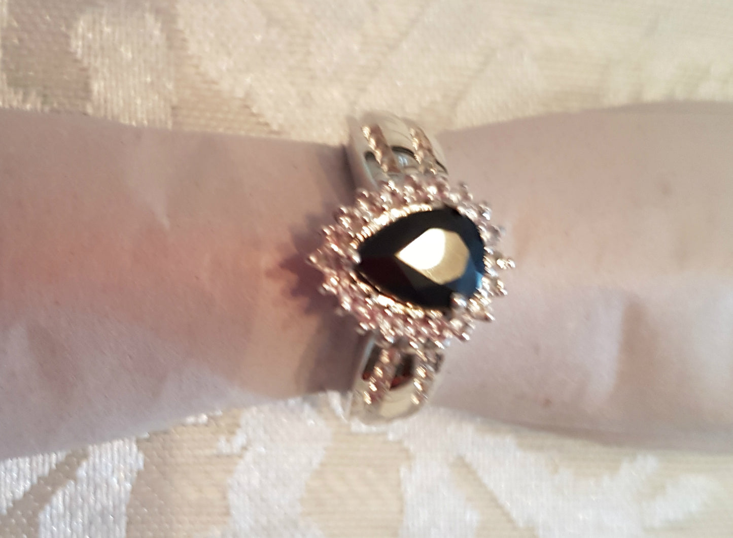 Silver Blue Sapphire Solitaire Ring