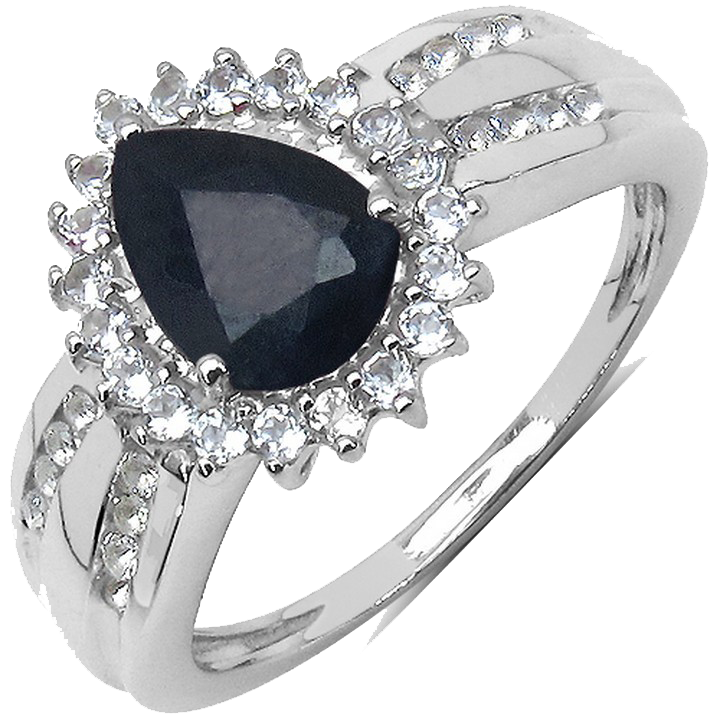 Silver Blue Sapphire Solitaire Ring