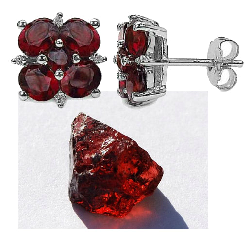 Silver Garnet Earring
