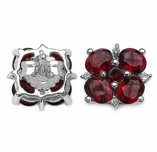Silver Garnet Earring